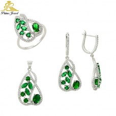 Gümüş zirkon taşlı set